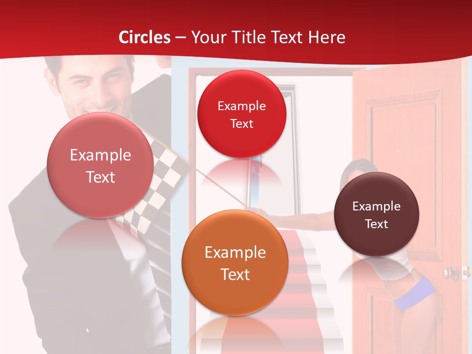 Handsome Businessman Holding A Blank Sign In Front Of Him PowerPoint Template