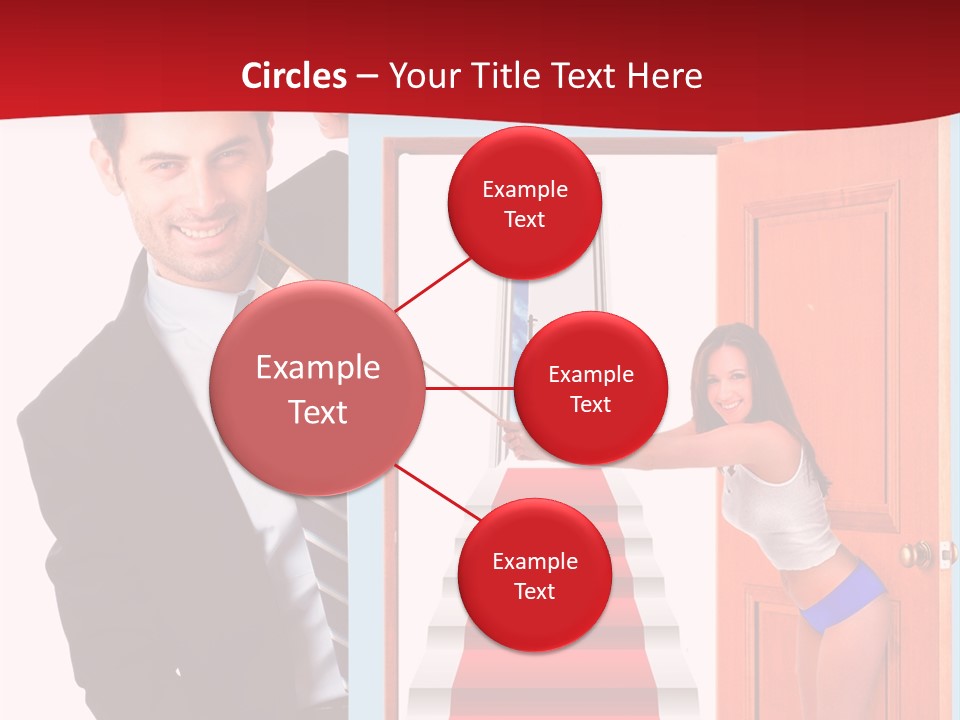 Handsome Businessman Holding A Blank Sign In Front Of Him PowerPoint Template