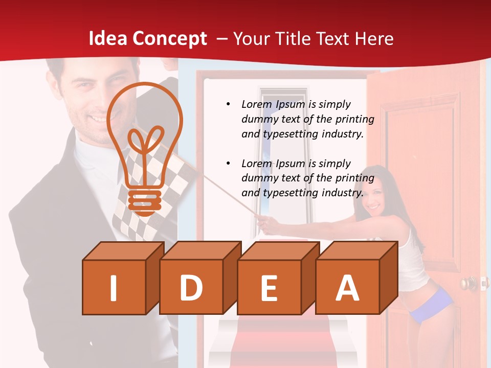 Handsome Businessman Holding A Blank Sign In Front Of Him PowerPoint Template