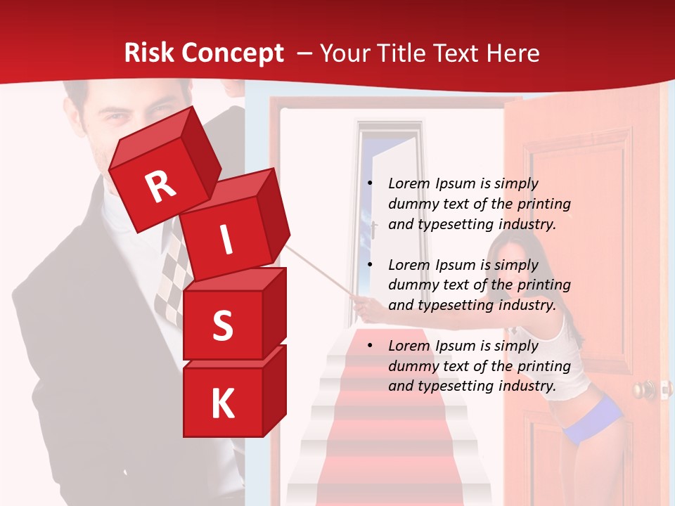 Handsome Businessman Holding A Blank Sign In Front Of Him PowerPoint Template