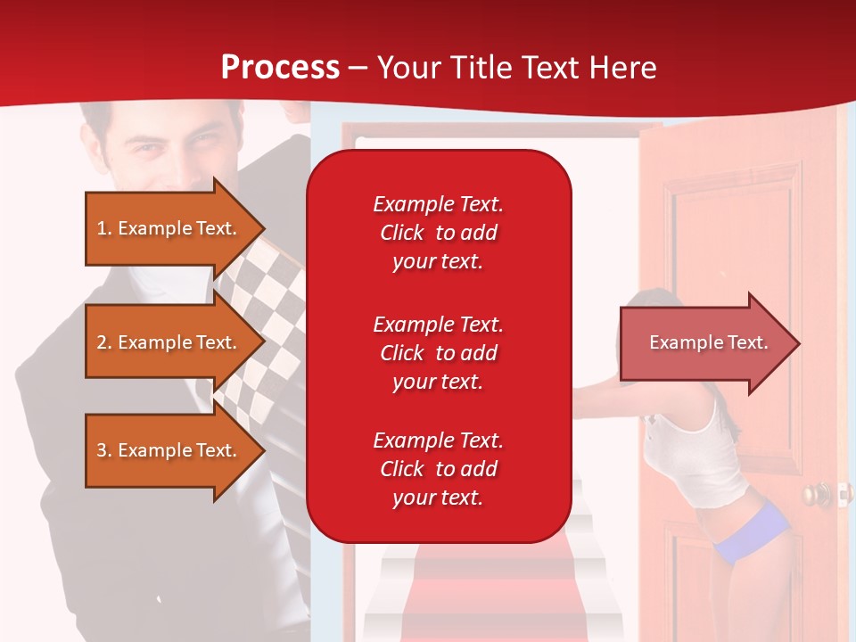 Handsome Businessman Holding A Blank Sign In Front Of Him PowerPoint Template