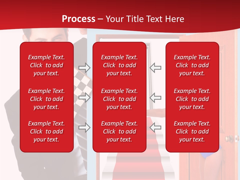 Handsome Businessman Holding A Blank Sign In Front Of Him PowerPoint Template