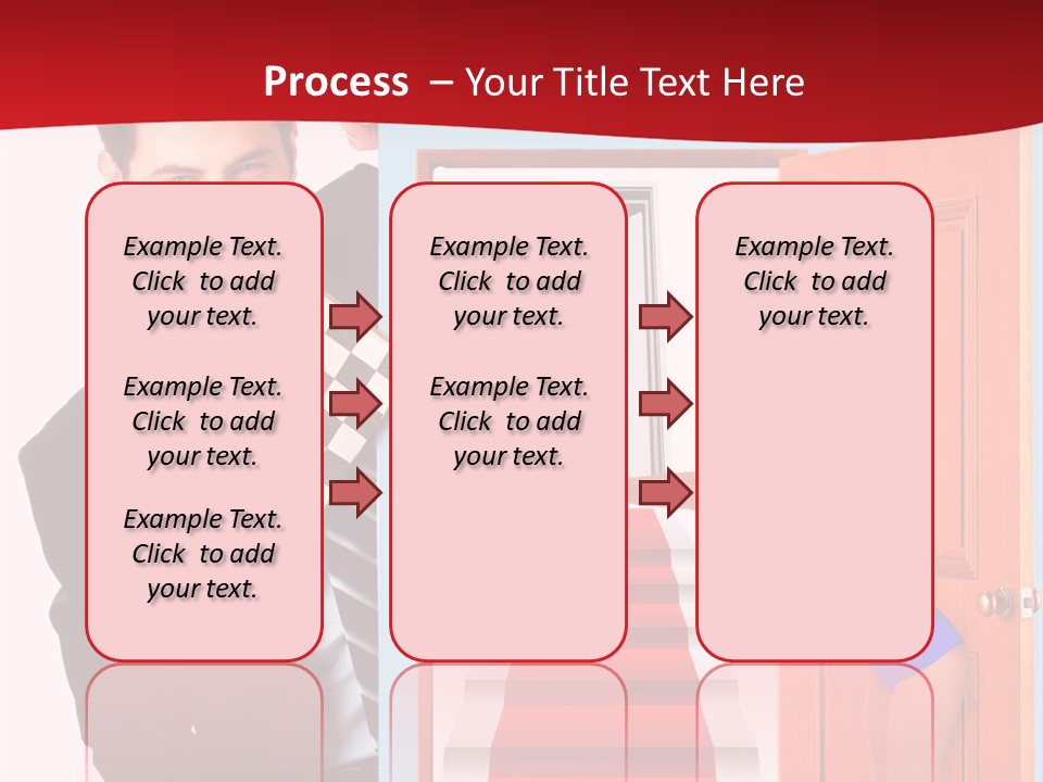 Handsome Businessman Holding A Blank Sign In Front Of Him PowerPoint Template