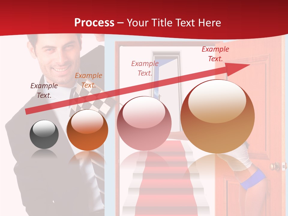 Handsome Businessman Holding A Blank Sign In Front Of Him PowerPoint Template