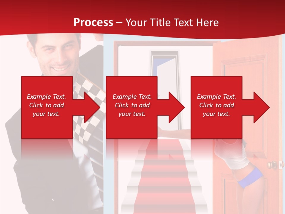 Handsome Businessman Holding A Blank Sign In Front Of Him PowerPoint Template