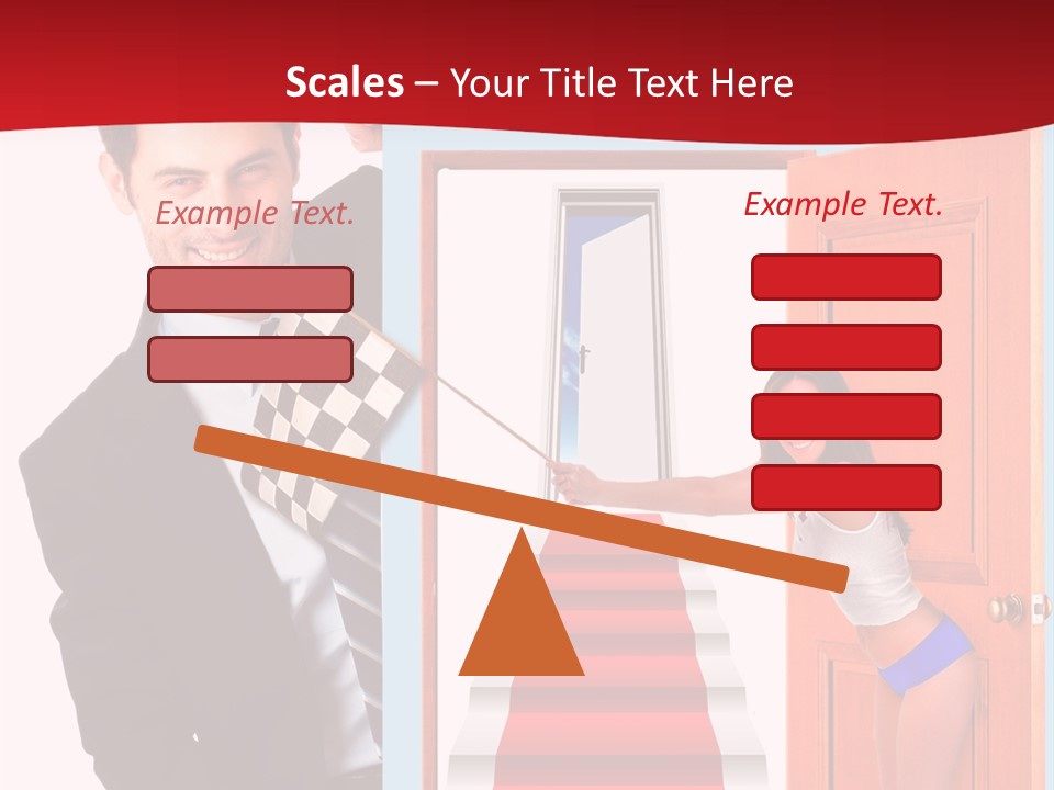 Handsome Businessman Holding A Blank Sign In Front Of Him PowerPoint Template