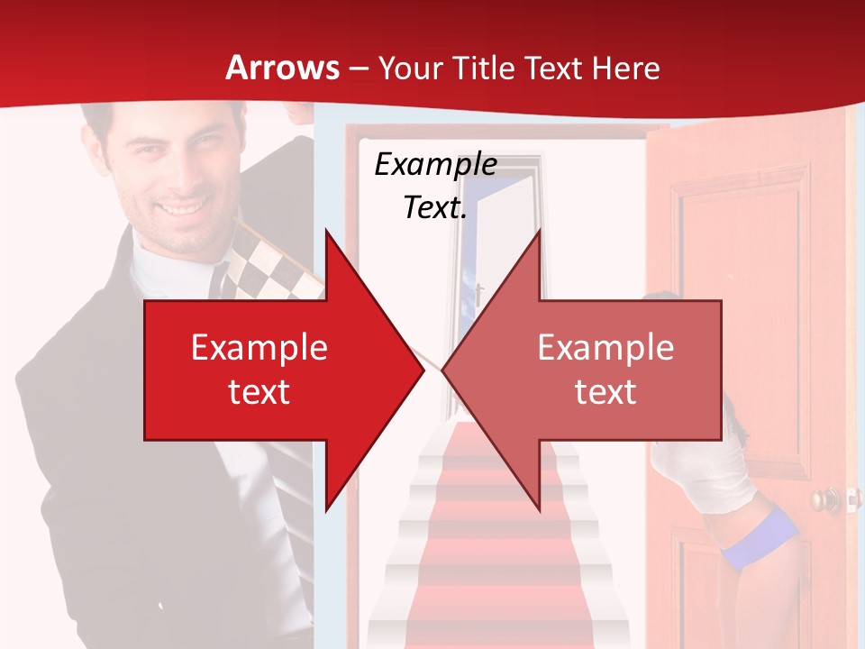 Handsome Businessman Holding A Blank Sign In Front Of Him PowerPoint Template