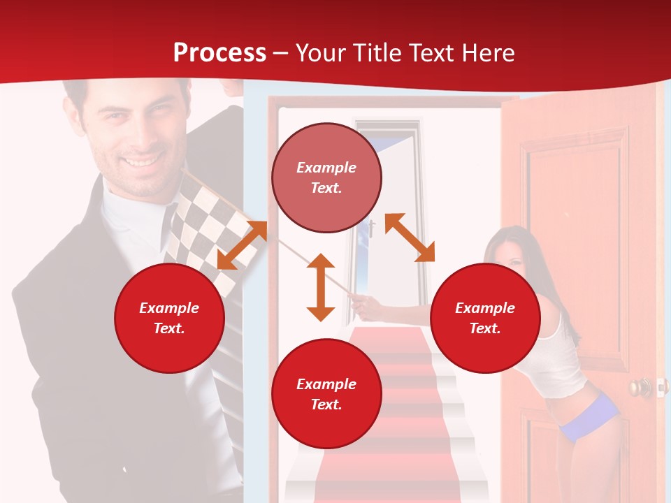 Handsome Businessman Holding A Blank Sign In Front Of Him PowerPoint Template