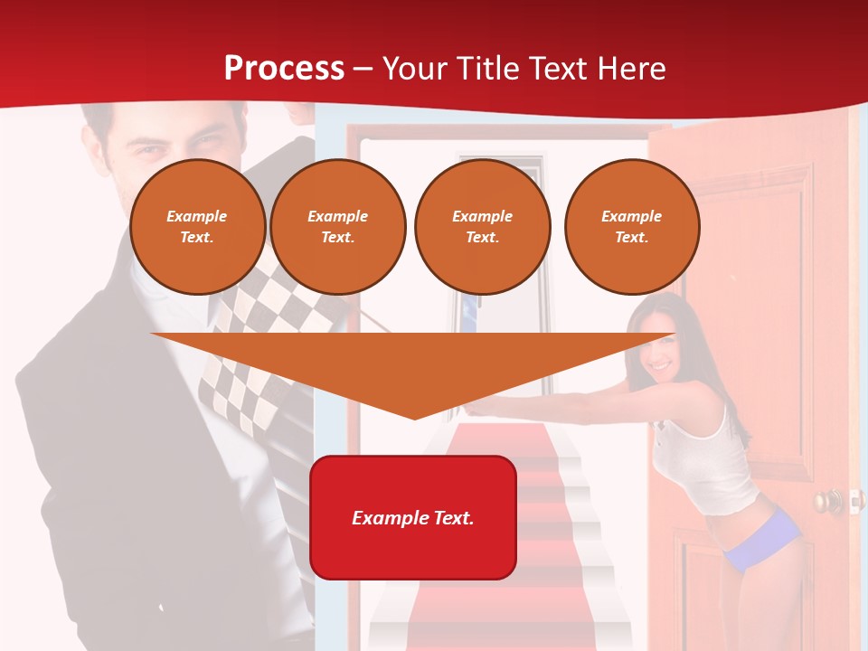 Handsome Businessman Holding A Blank Sign In Front Of Him PowerPoint Template