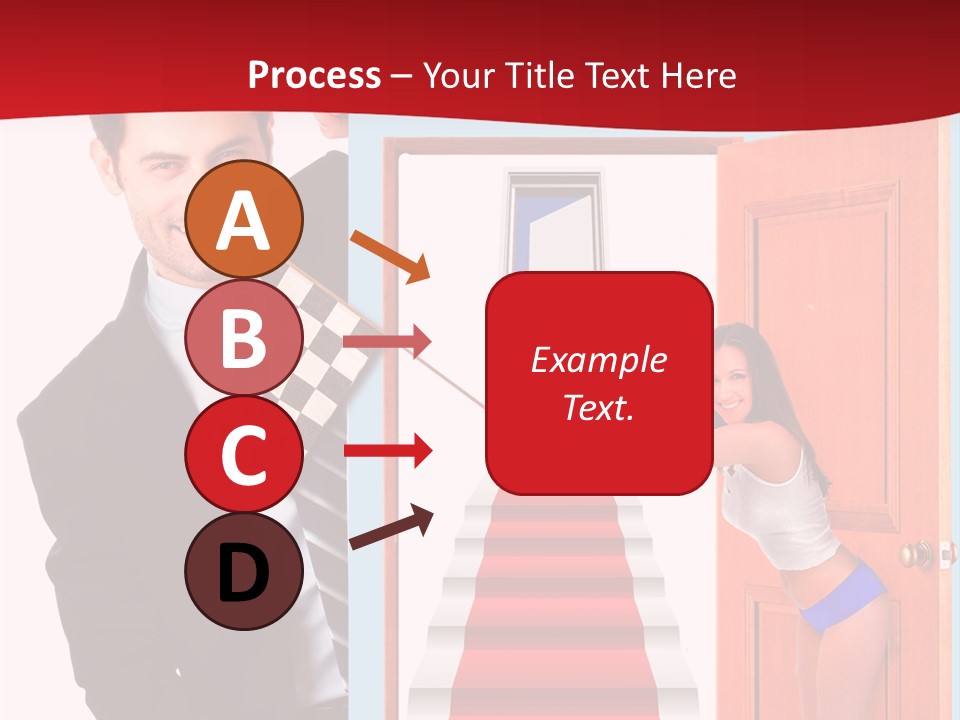 Handsome Businessman Holding A Blank Sign In Front Of Him PowerPoint Template