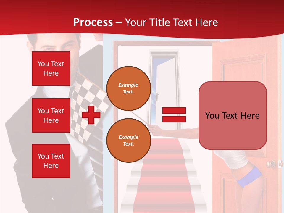 Handsome Businessman Holding A Blank Sign In Front Of Him PowerPoint Template