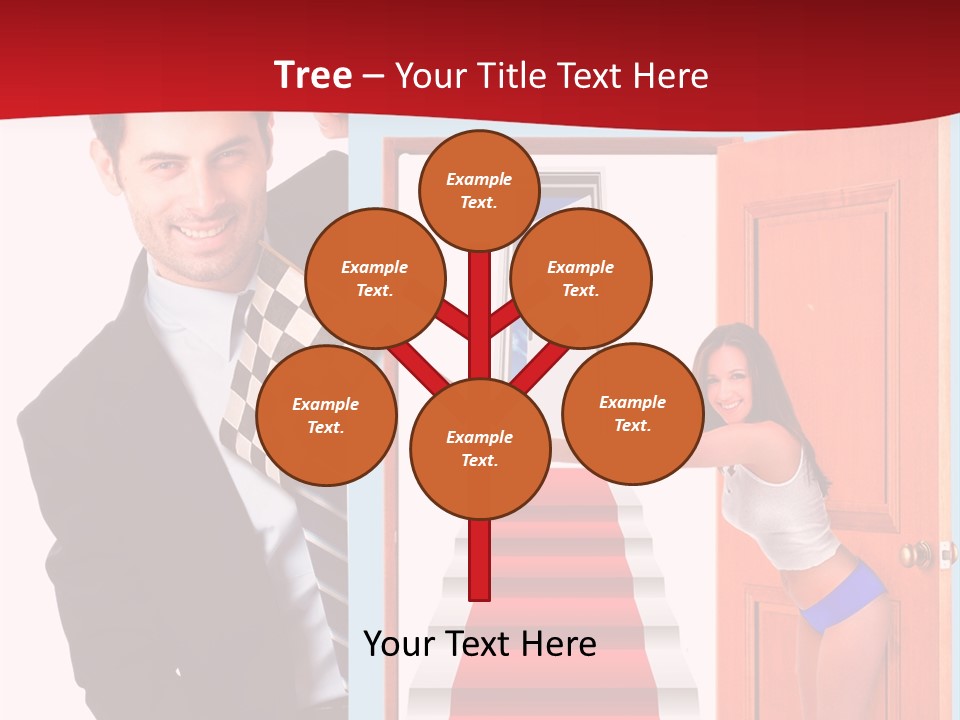 Handsome Businessman Holding A Blank Sign In Front Of Him PowerPoint Template