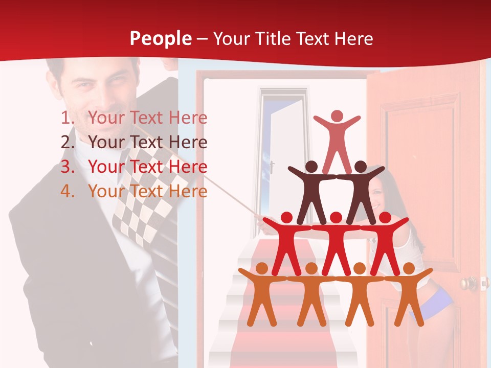 Handsome Businessman Holding A Blank Sign In Front Of Him PowerPoint Template