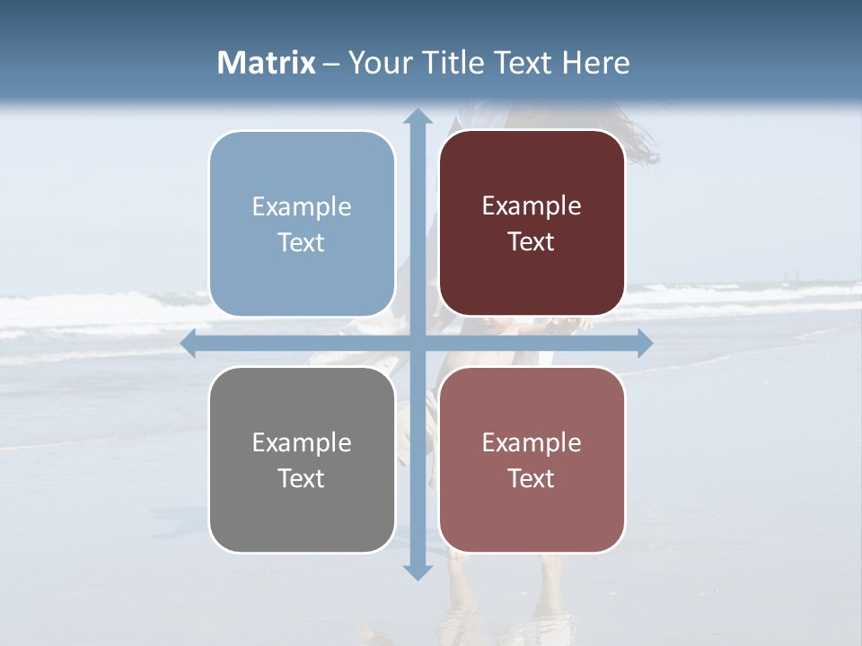 Mom And Son Playing On A Beach, Ocean And Blue Sky In The Background PowerPoint Template