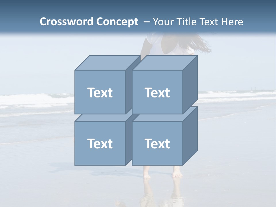 Mom And Son Playing On A Beach, Ocean And Blue Sky In The Background PowerPoint Template