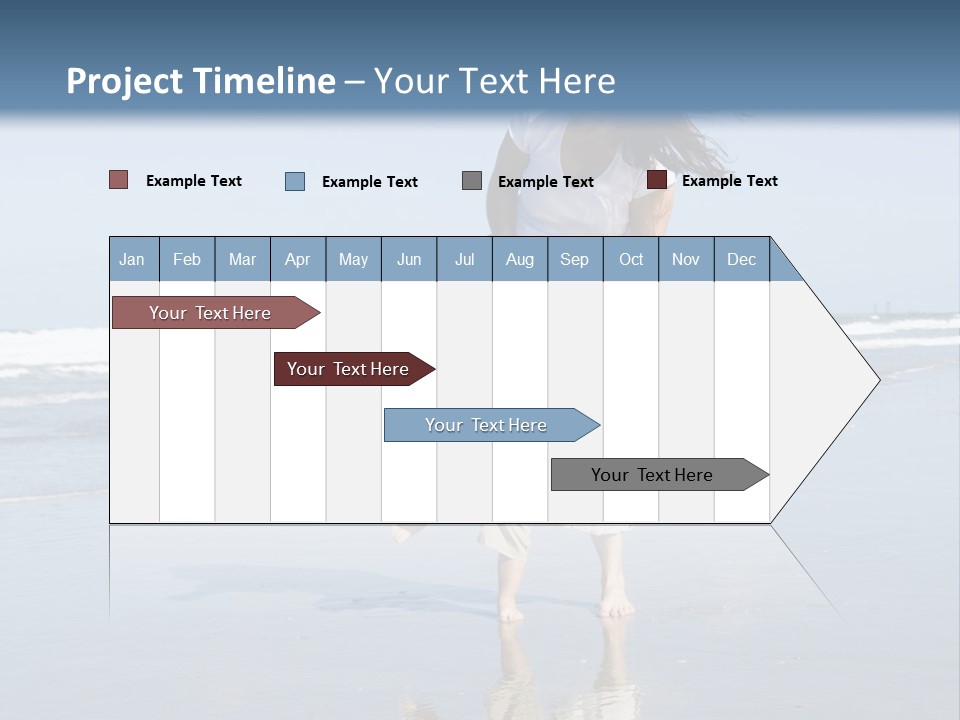 Mom And Son Playing On A Beach, Ocean And Blue Sky In The Background PowerPoint Template