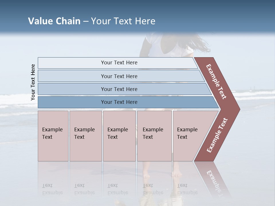 Mom And Son Playing On A Beach, Ocean And Blue Sky In The Background PowerPoint Template