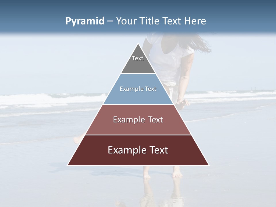 Mom And Son Playing On A Beach, Ocean And Blue Sky In The Background PowerPoint Template