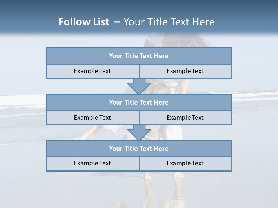 Mom And Son Playing On A Beach, Ocean And Blue Sky In The Background PowerPoint Template