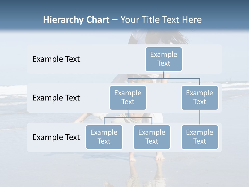 Mom And Son Playing On A Beach, Ocean And Blue Sky In The Background PowerPoint Template