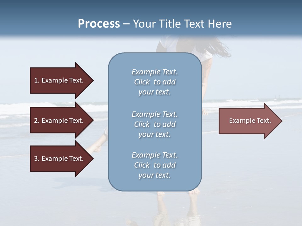 Mom And Son Playing On A Beach, Ocean And Blue Sky In The Background PowerPoint Template