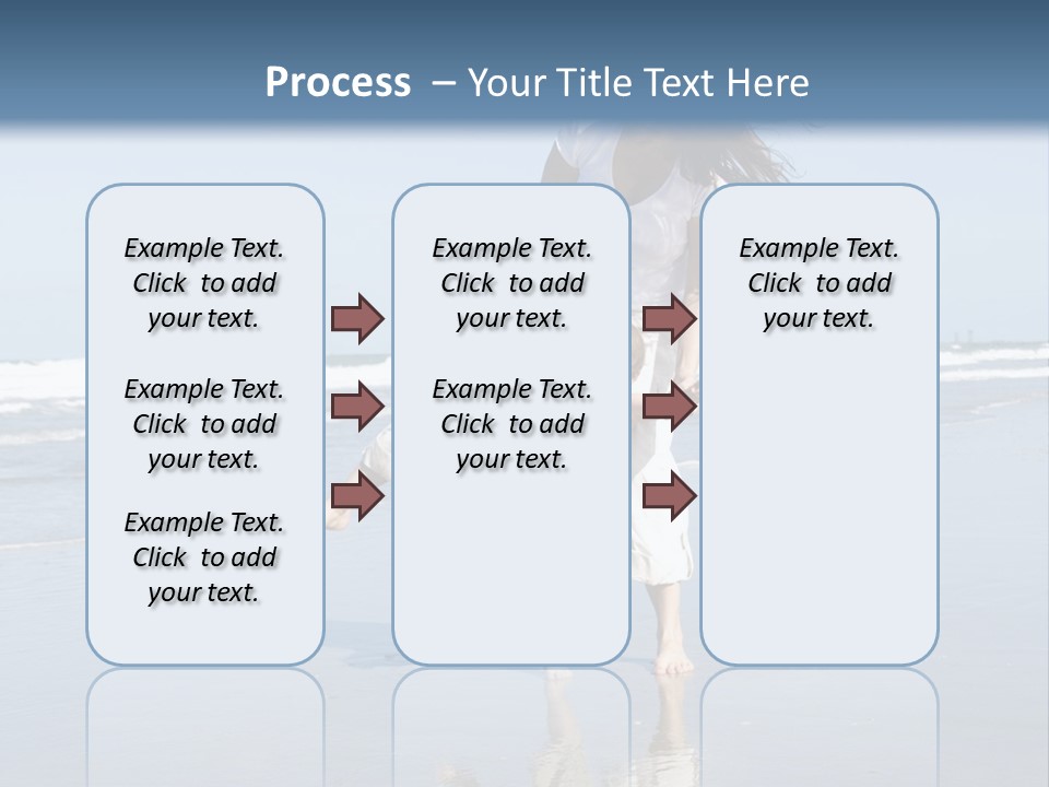 Mom And Son Playing On A Beach, Ocean And Blue Sky In The Background PowerPoint Template