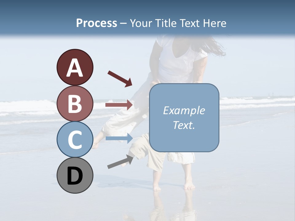 Mom And Son Playing On A Beach, Ocean And Blue Sky In The Background PowerPoint Template