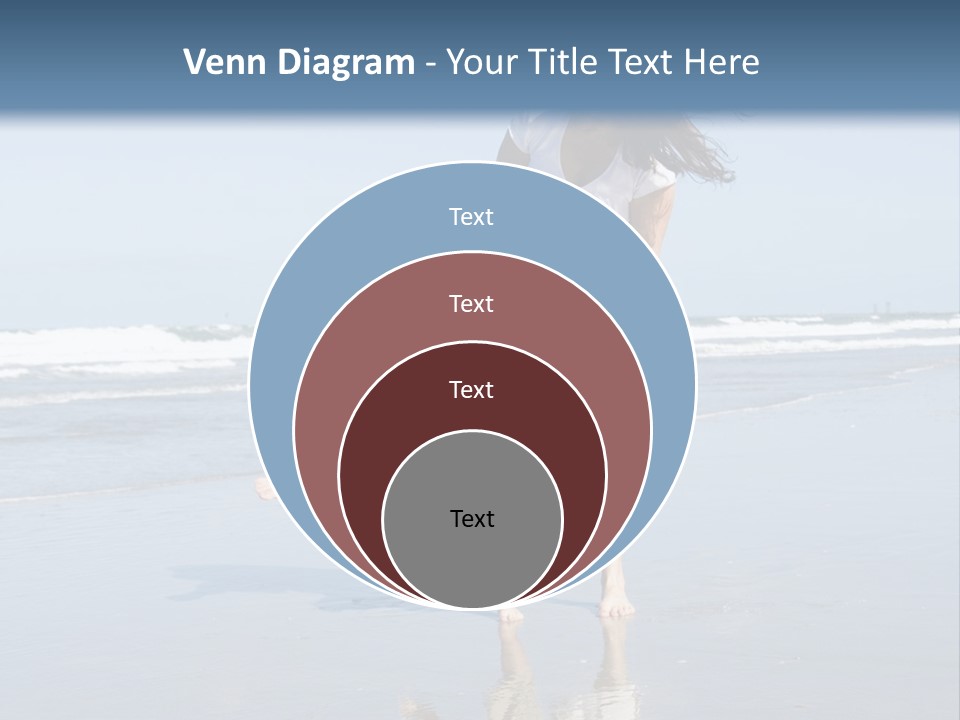 Mom And Son Playing On A Beach, Ocean And Blue Sky In The Background PowerPoint Template