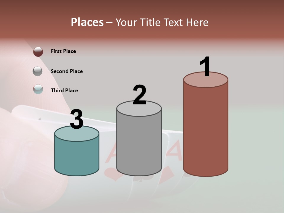 Playerтащs Hand Revealing Four Aces PowerPoint Template