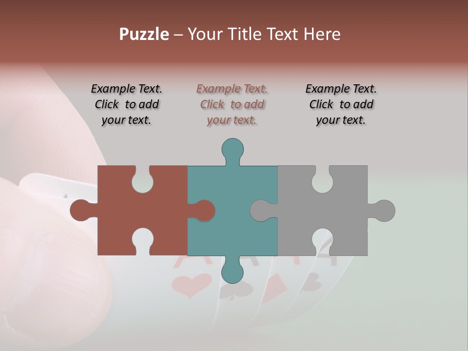 Playerтащs Hand Revealing Four Aces PowerPoint Template