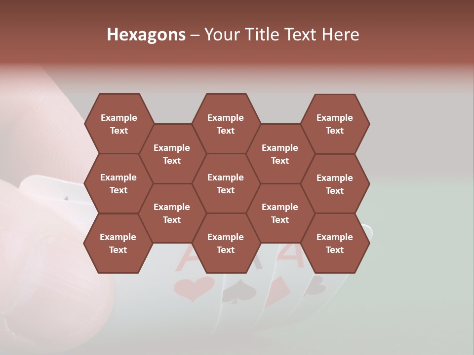 Playerтащs Hand Revealing Four Aces PowerPoint Template