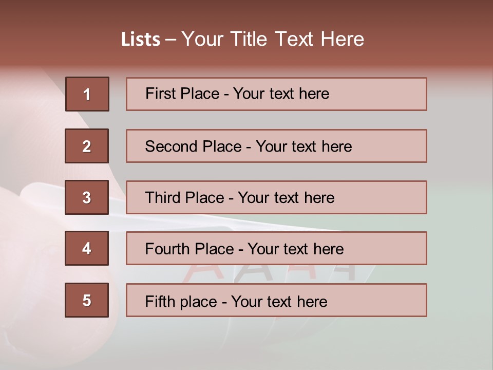 Playerтащs Hand Revealing Four Aces PowerPoint Template