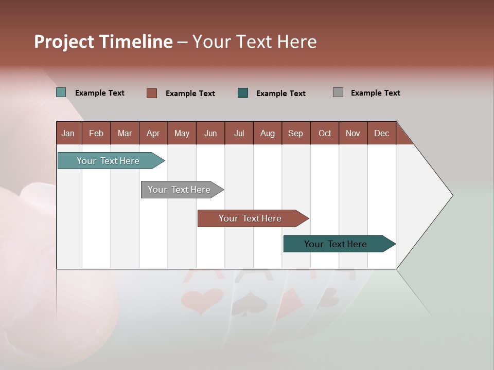 Playerтащs Hand Revealing Four Aces PowerPoint Template