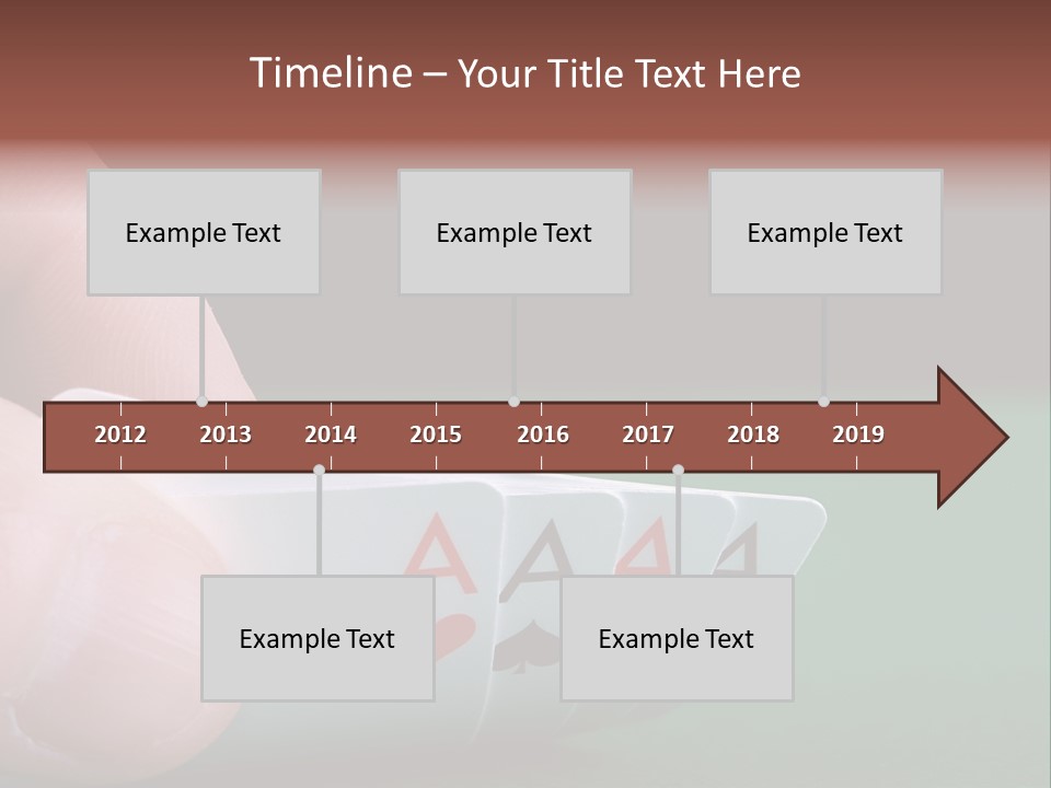 Playerтащs Hand Revealing Four Aces PowerPoint Template
