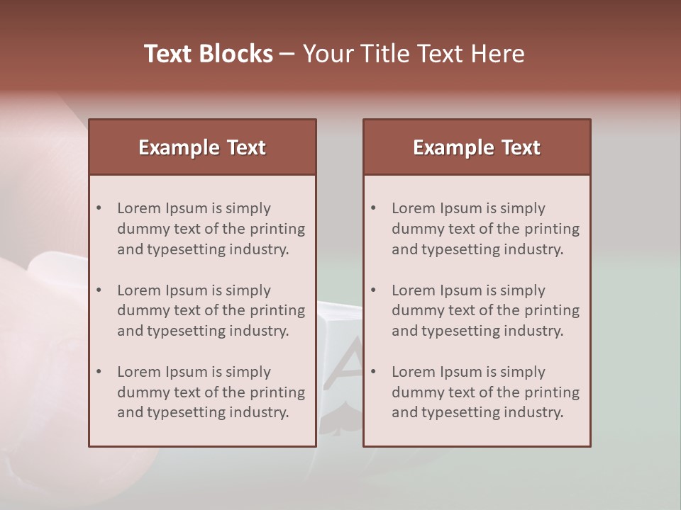 Playerтащs Hand Revealing Four Aces PowerPoint Template