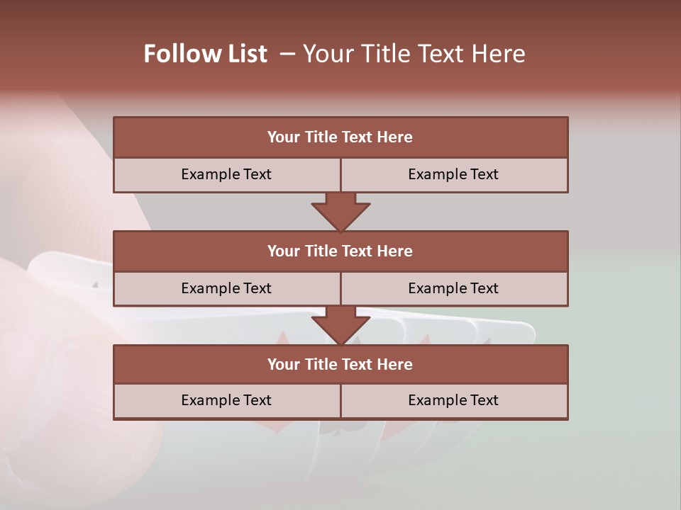 Playerтащs Hand Revealing Four Aces PowerPoint Template