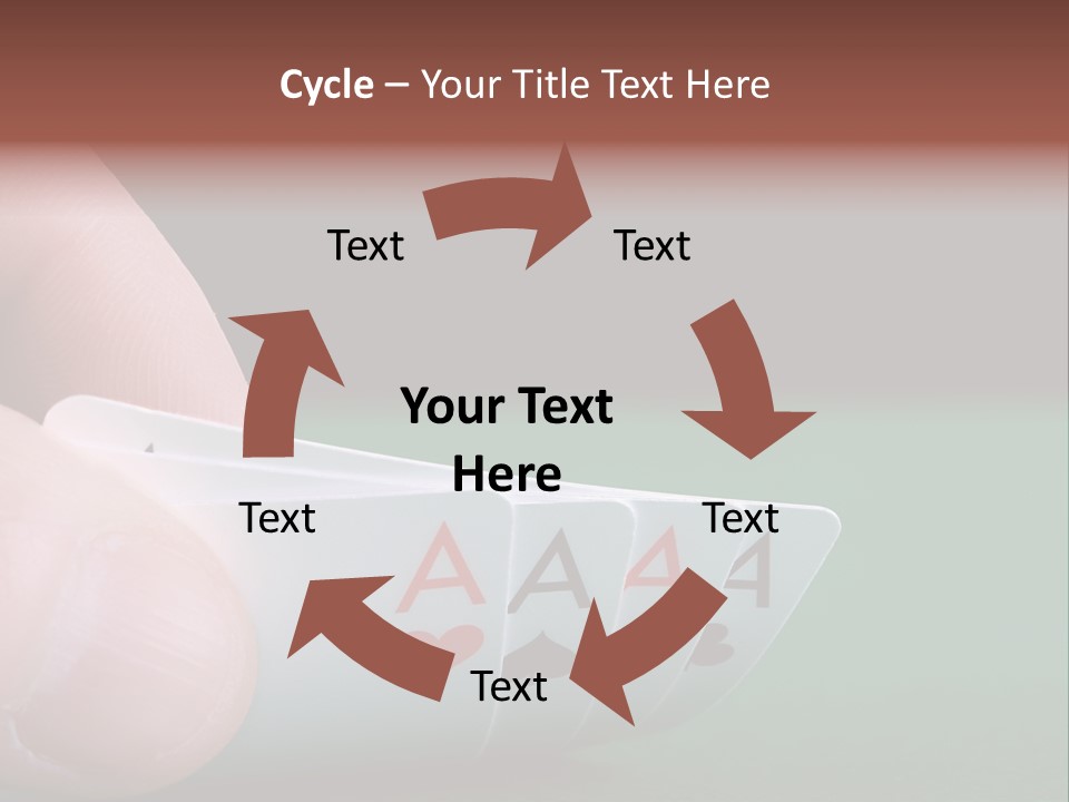 Playerтащs Hand Revealing Four Aces PowerPoint Template
