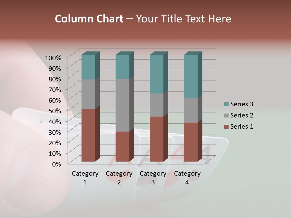 Playerтащs Hand Revealing Four Aces PowerPoint Template