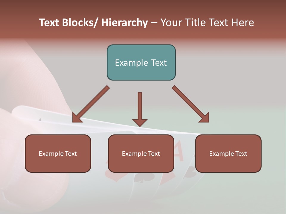 Playerтащs Hand Revealing Four Aces PowerPoint Template