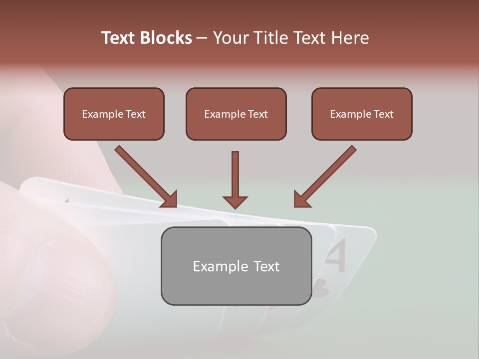 Playerтащs Hand Revealing Four Aces PowerPoint Template
