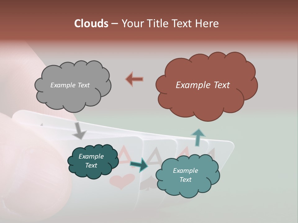Playerтащs Hand Revealing Four Aces PowerPoint Template