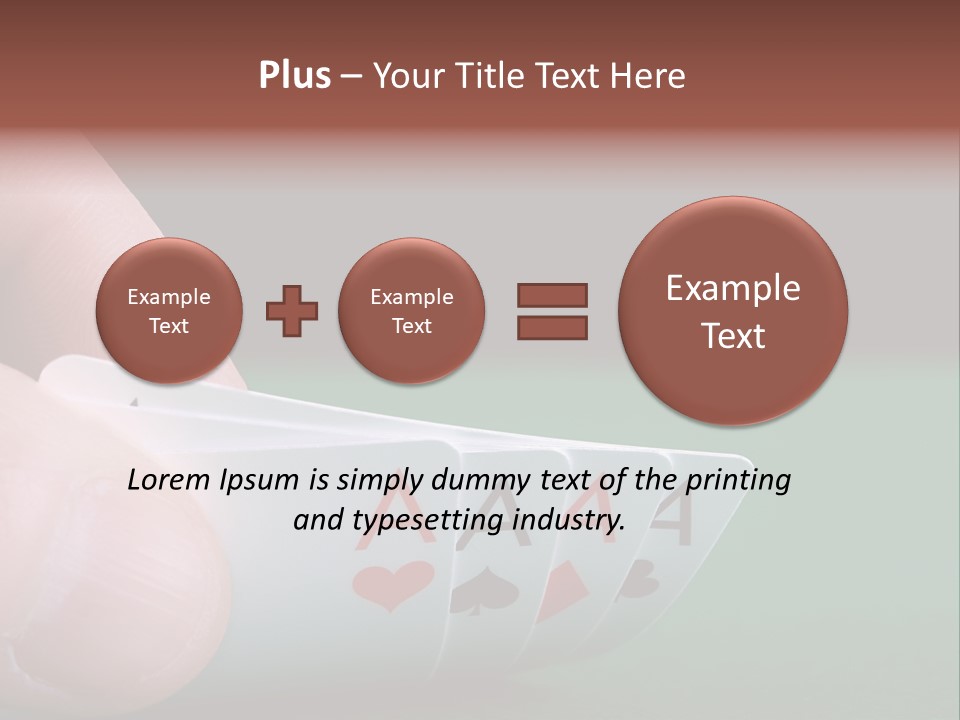 Playerтащs Hand Revealing Four Aces PowerPoint Template