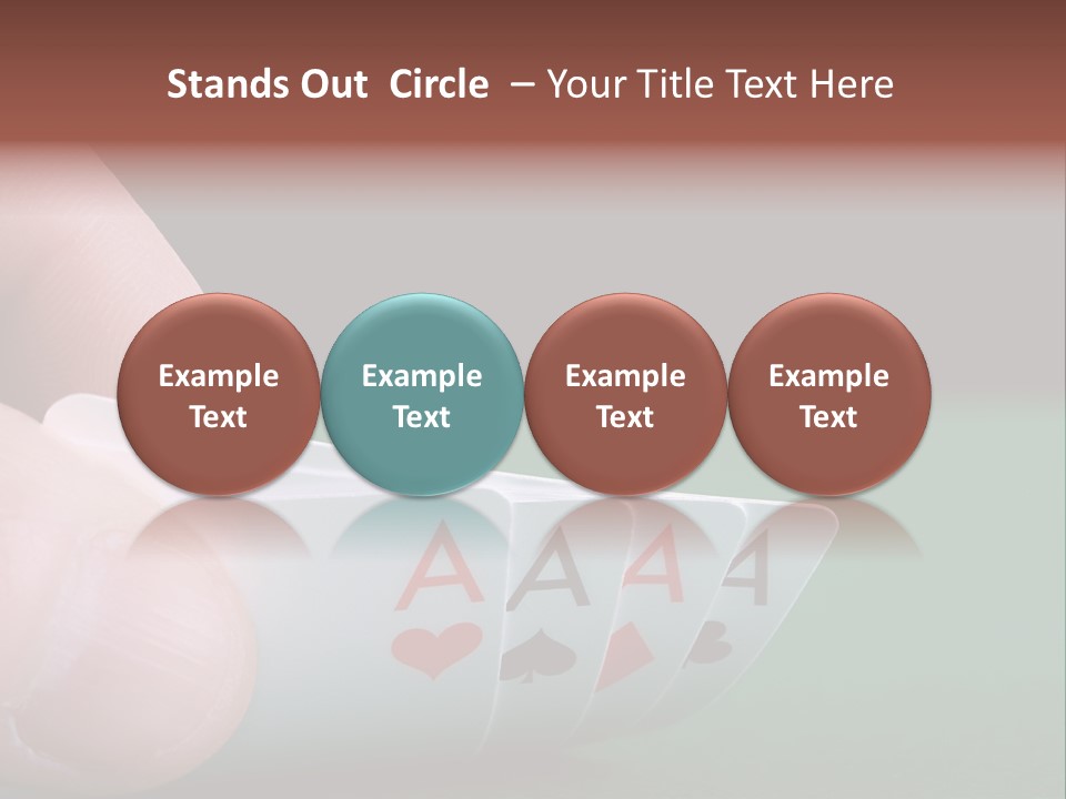 Playerтащs Hand Revealing Four Aces PowerPoint Template