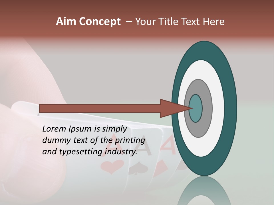 Playerтащs Hand Revealing Four Aces PowerPoint Template