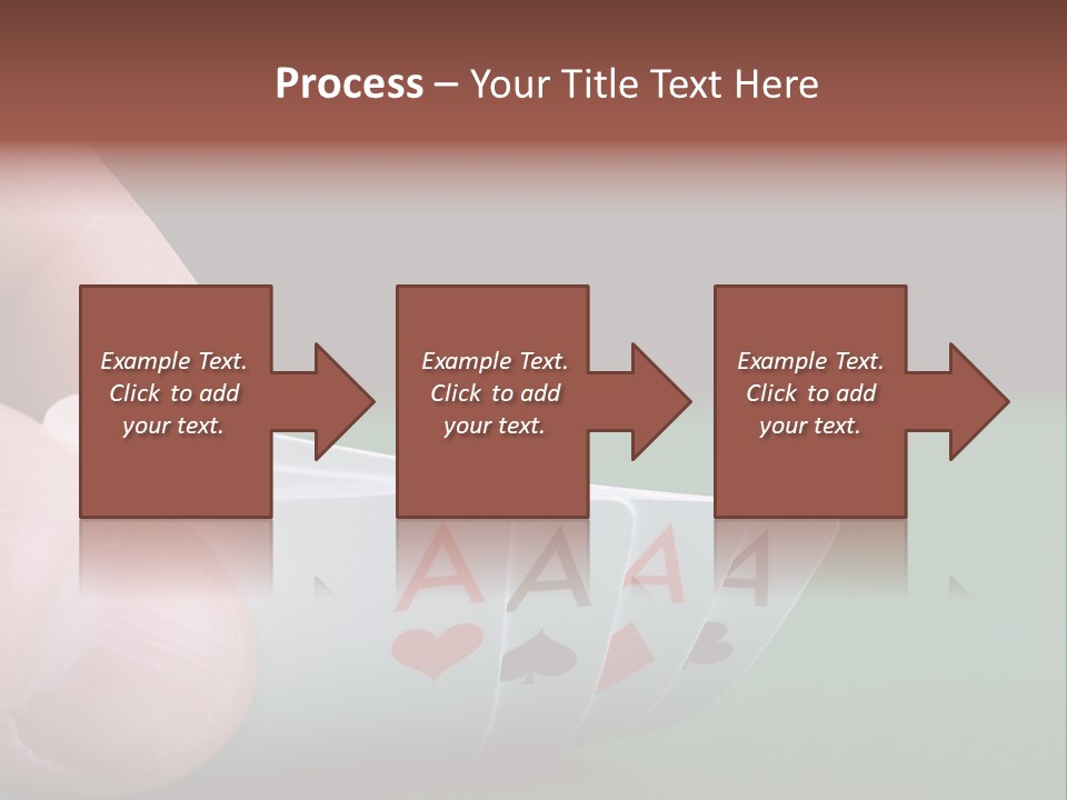 Playerтащs Hand Revealing Four Aces PowerPoint Template