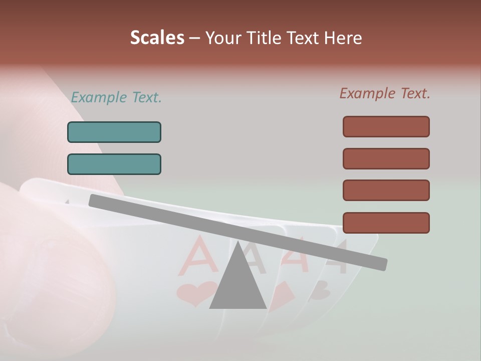 Playerтащs Hand Revealing Four Aces PowerPoint Template