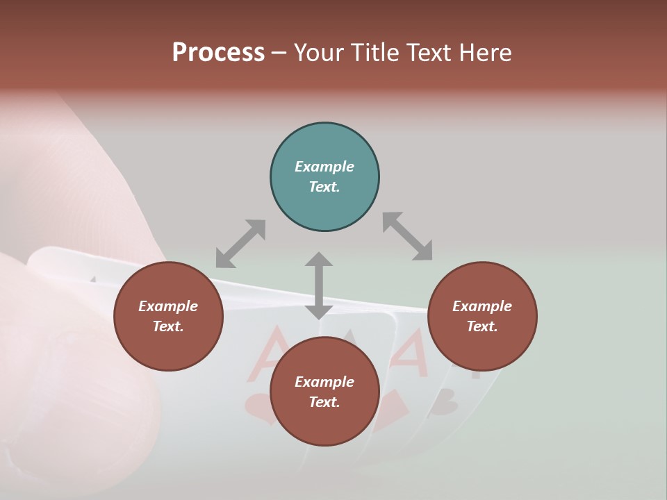 Playerтащs Hand Revealing Four Aces PowerPoint Template