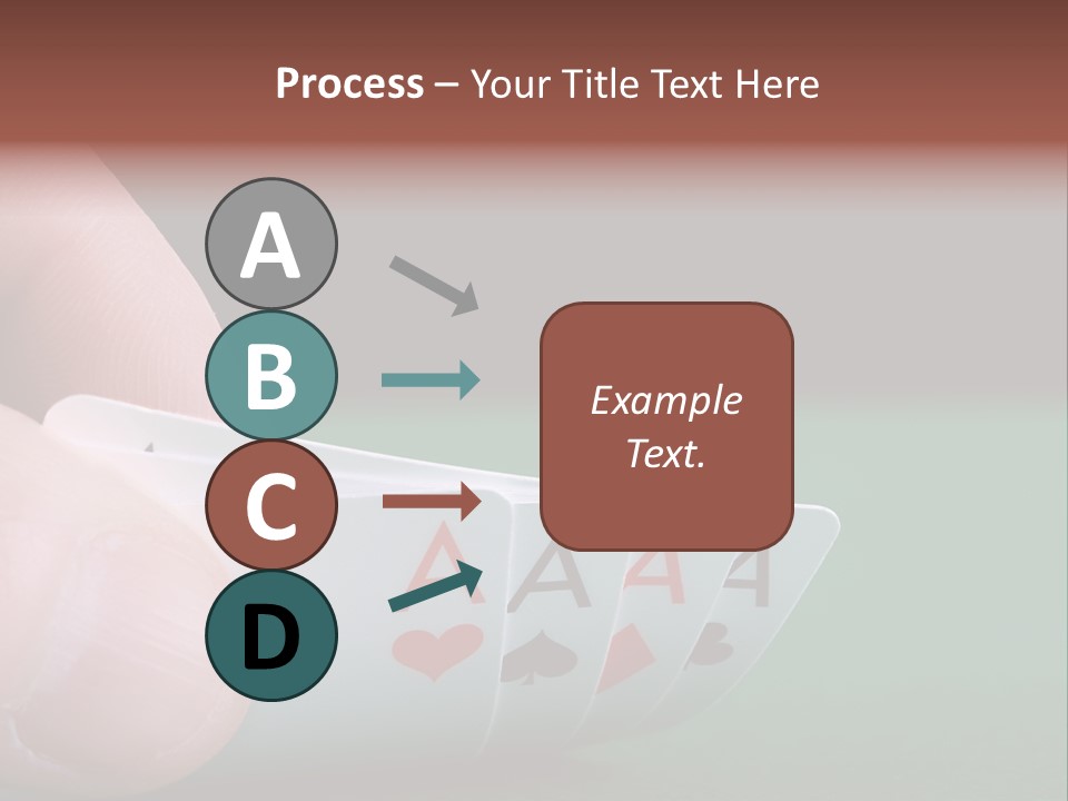 Playerтащs Hand Revealing Four Aces PowerPoint Template