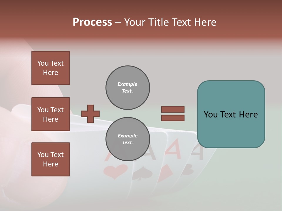 Playerтащs Hand Revealing Four Aces PowerPoint Template