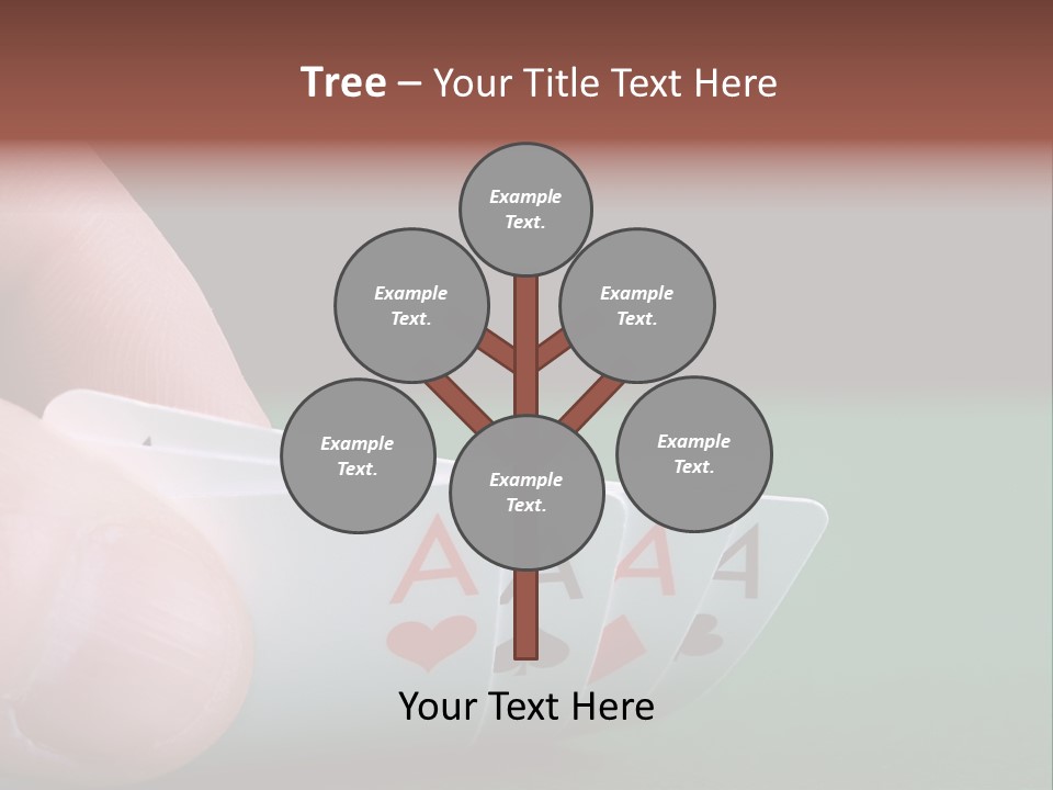 Playerтащs Hand Revealing Four Aces PowerPoint Template